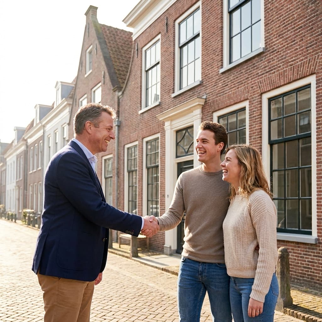 Meeting a real estate agent about a Dutch home