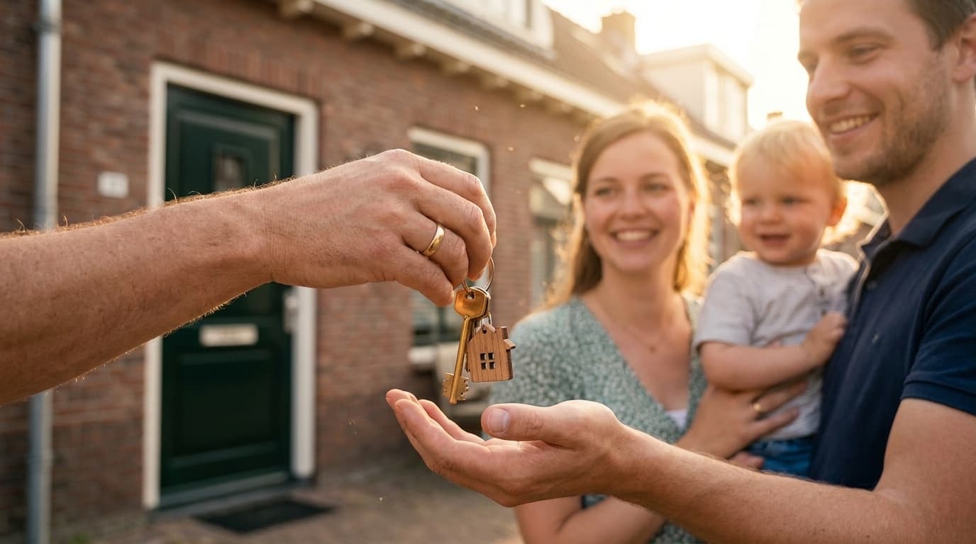 Key handover to a young family at their own home